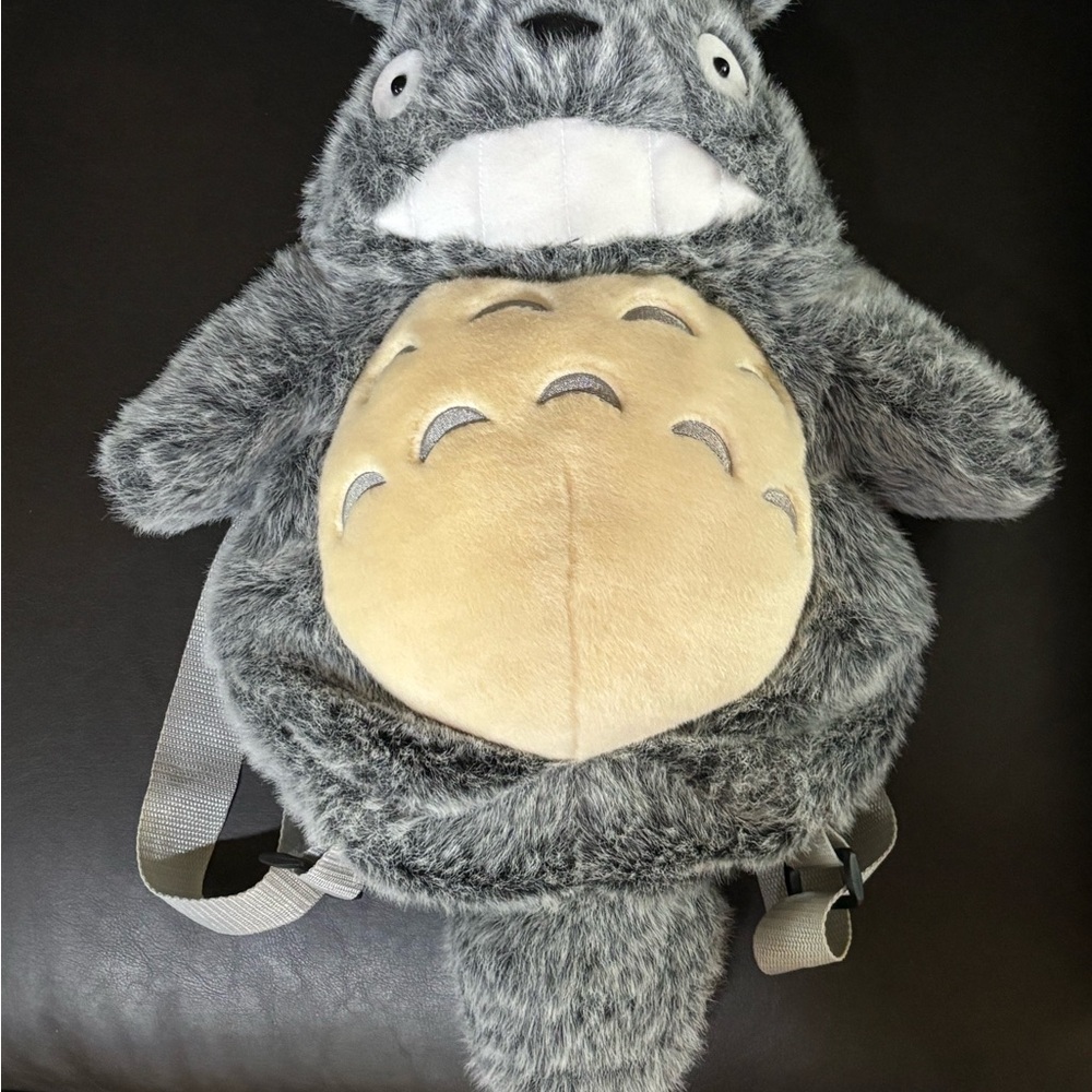 My Neighbor Totoro Plush Backpack Studio Ghibli Gray Fluffy Sun Arrow 16" Rare